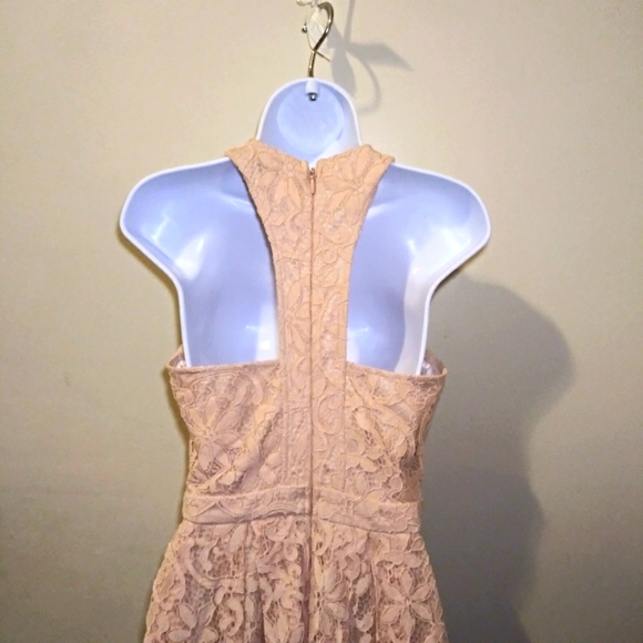 Lulu's Blush Pink Lace Racer Back Skater Style Mini Dress Style# 25680 - Picture 9 of 14